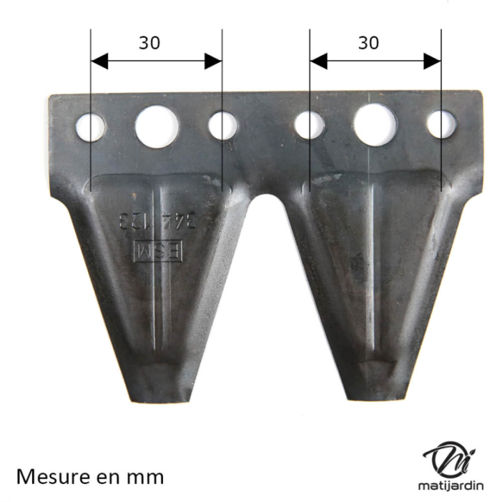 Lame courbée double pour Iseki  N° IG-007-002, IG-007-001