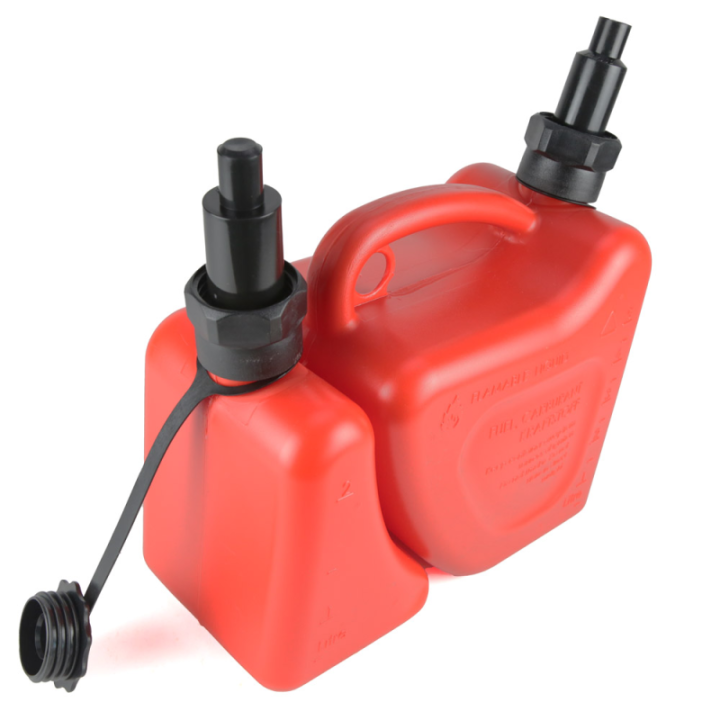 Bidon double de 2 et 5 litres avec bec verseur auto-stop