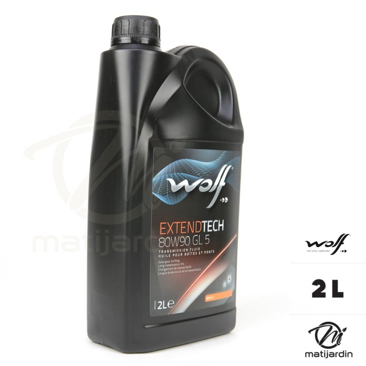Huile de transmission 80w90 GL5 Wolf 2 Litres