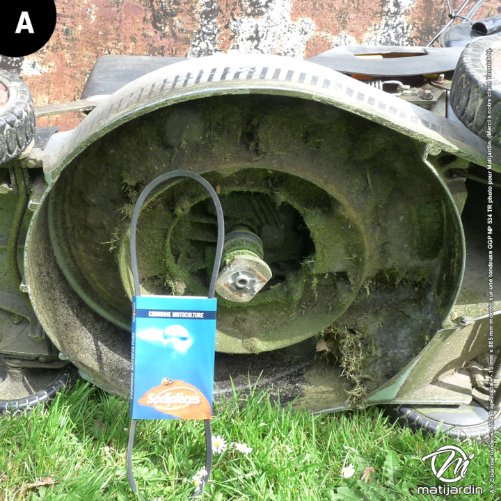 Courroie tondeuse Trapézoïdale Z34 - 10 mm x 885 mm