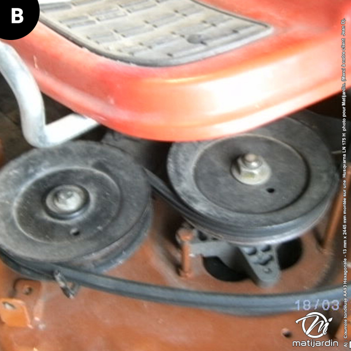 Courroie tondeuse Héxagonale AA93 - 13 mm x 2445 mm