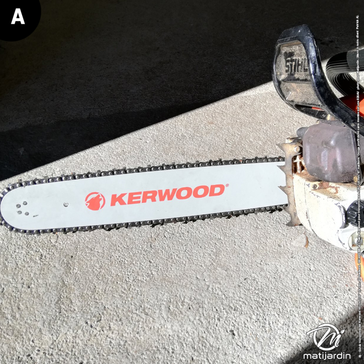 Guide tronçonneuse Kerwood 40 cm .325" 1,6 mm. 67 maillons. 16C4KSWE