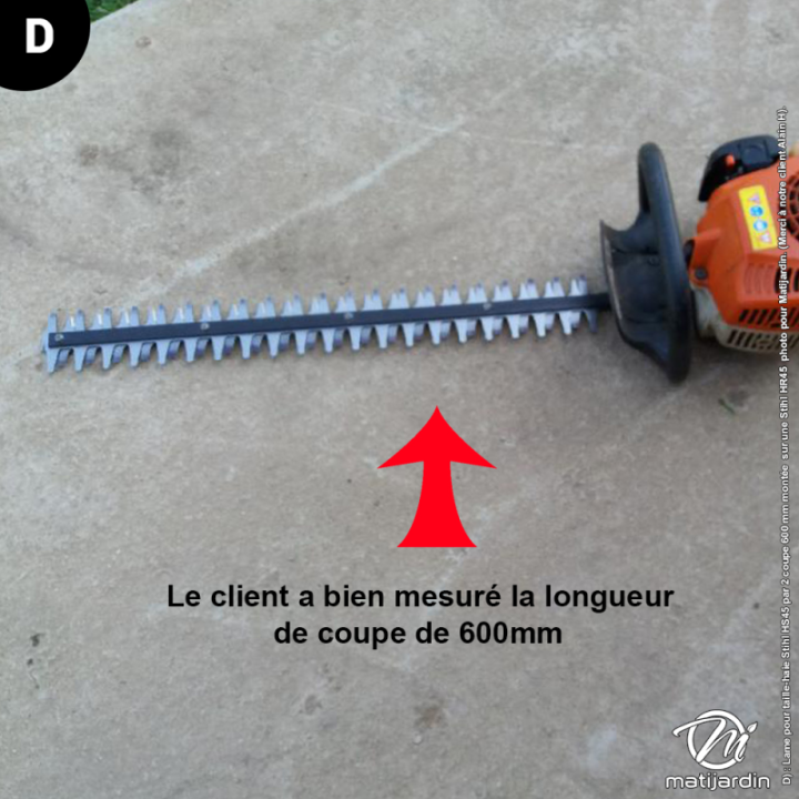 Lame pour taille-haie Stihl HS45. L 600 mm. 4228 710 6051, 4228 713 4110, 4228 713 4310