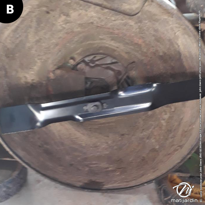 Lame tondeuse pour John Deere JS63. N° GC00344. Coupe 53,3 cm