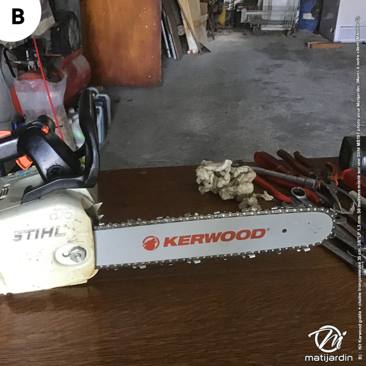 Guide tronçonneuse Kerwood 35 cm 3/8" LP. 1,3 mm. 50 maillons. 14B2KCWD