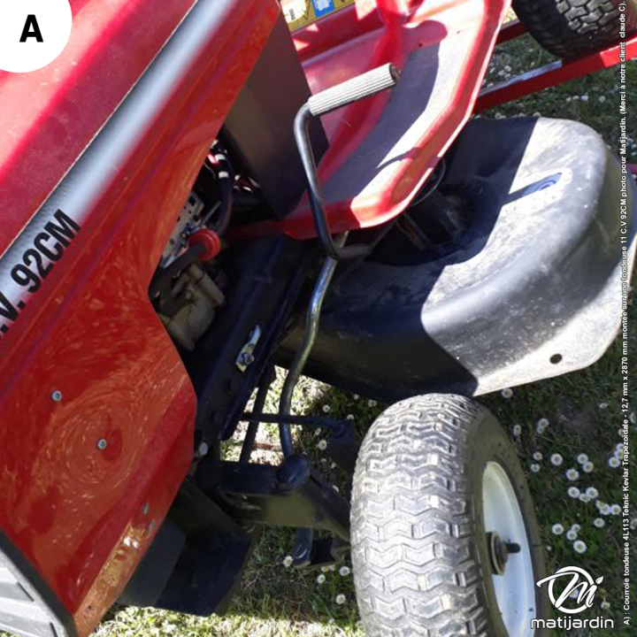 Courroie tondeuse Teknic 4L113 Kevlar Trapézoïdale - 12,7 mm x 2870 mm