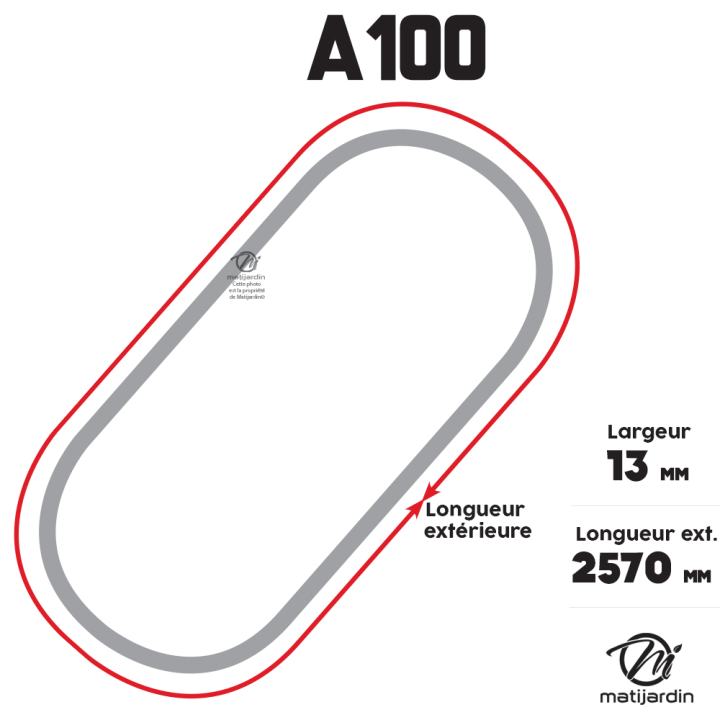 Courroie tondeuse Trapézoïdale A100 - 13 mm x 2590 mm