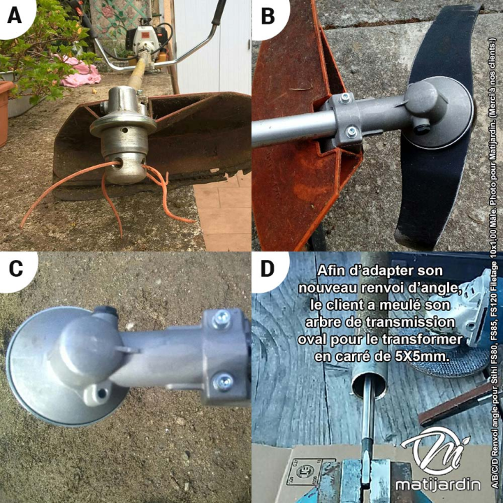 Renvoi d'angle pour Stihl débroussailleuse FS80, FS85, FS120