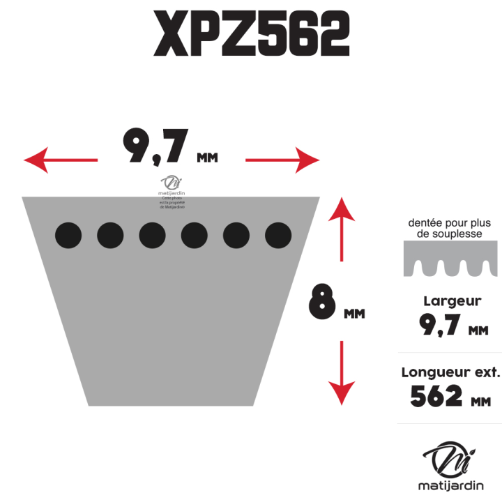 Courroie tondeuse simple denture 1200 -S8M12 n° 9585 -0135 -01
