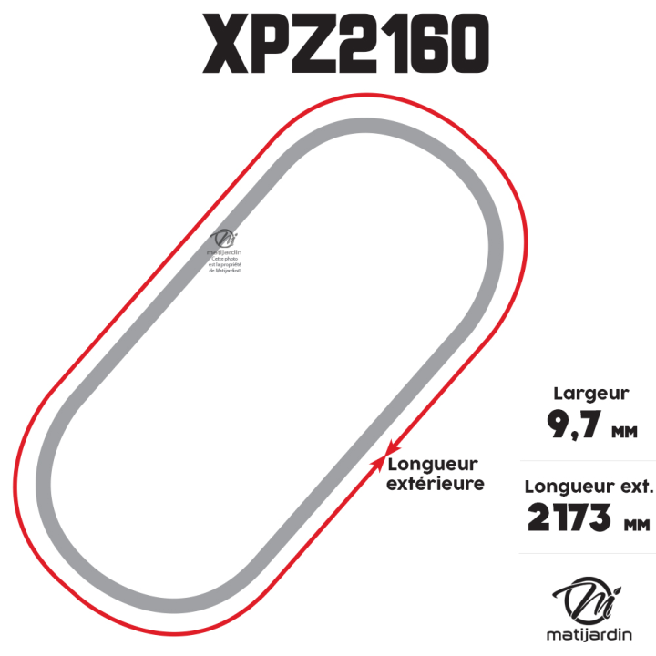 Courroie tondeuse XPZ2160 Trapézoïdale crantée - 9,7 mm x 2173 mm