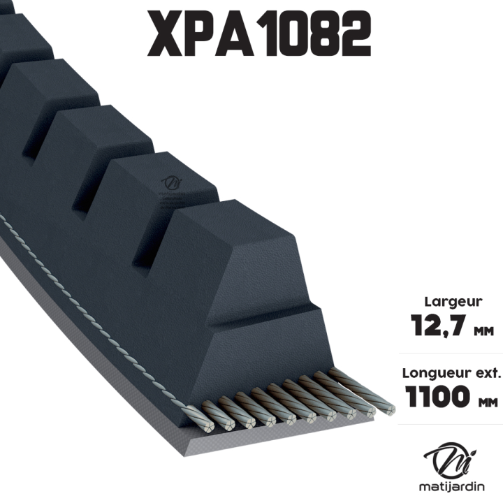 Courroie tondeuse XPA1082 Trapézoïdale crantée - 12,7 mm x 1100 mm