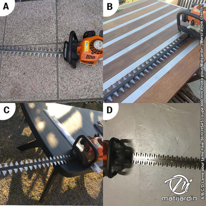 Lame bilatérale pour taille-haie Stihl HS45. Longueur 820 mm