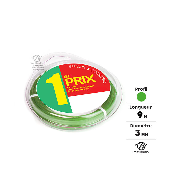PREMIER PRIX Fil débroussailleuse 3 mm x 14 m. Rond. Blister