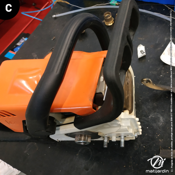 Poignée de frein de chaîne, protège main pour tronçonneuse Stihl 017 MS170