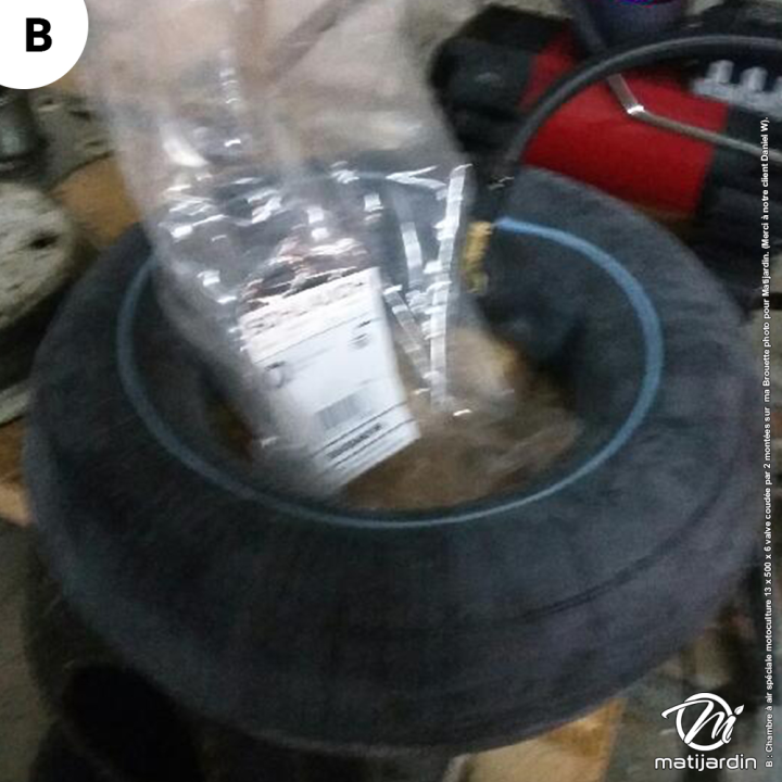 Chambre à air spéciale motoculture.13 x 500 x 6. Valve coudée. Par 2