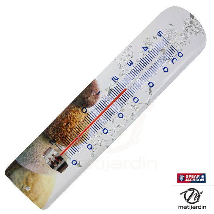 Thermomètre métal imprimé zen galet. Spear & Jackson