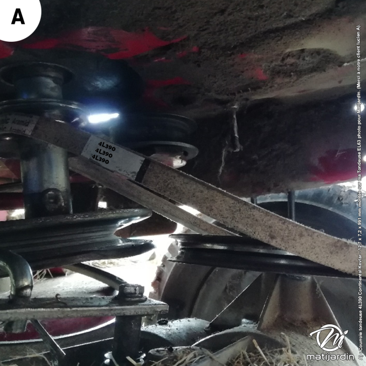 Courroie tondeuse 4L390 Continental Kevlar - 12,7 x 7,2 x 991  mm