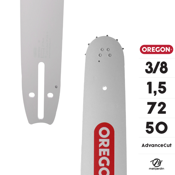 Guide tronçonneuse Oregon 50 cm. 3/8" 1,5 mm 72 maillons 208SFHD009 Pro Am