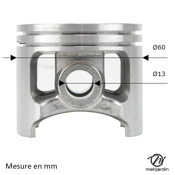 Cylindre piston pour découpeuse Husqvarna, Partner K1250. Ø 60 mm