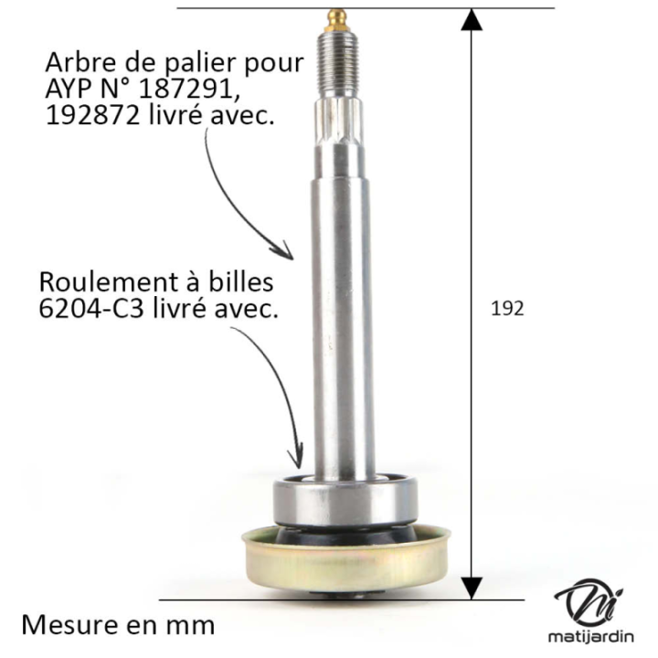 Palier de lame N° 187292, 192870 pour AYP
