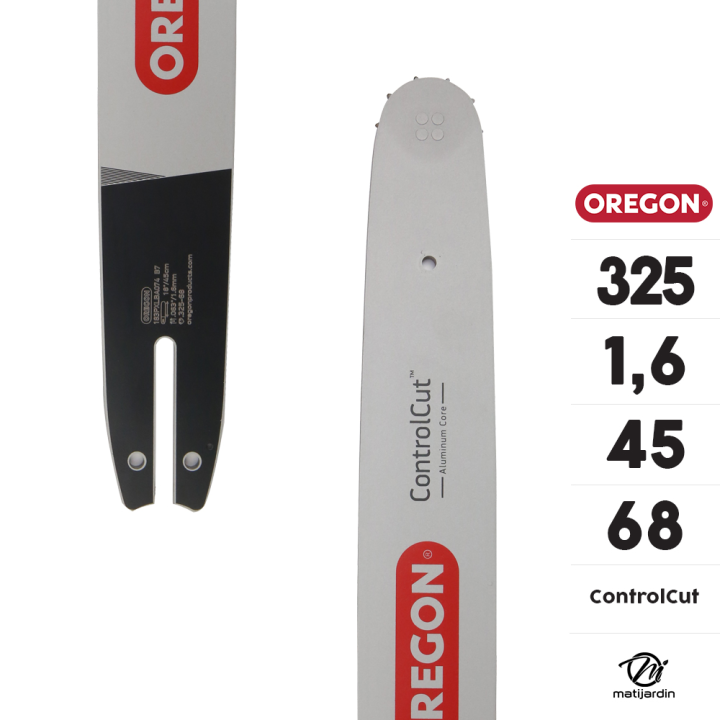 Guide tronçonneuse Oregon 45 cm. .325" 1,6 mm 68 maillons 183SLBA074 Pro Lite