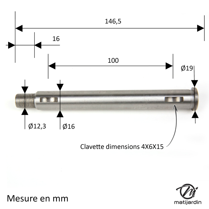 Arbre de palier N° 24578 pour Murray