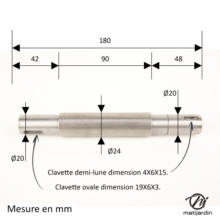 Arbre de palier N° 25020802/0 pour Castelgarden
