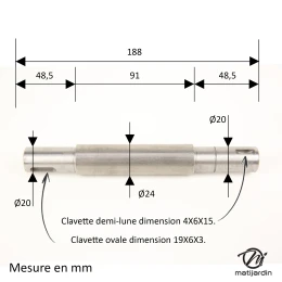 Arbre de palier N° 25020801/0 pour Castelgarden