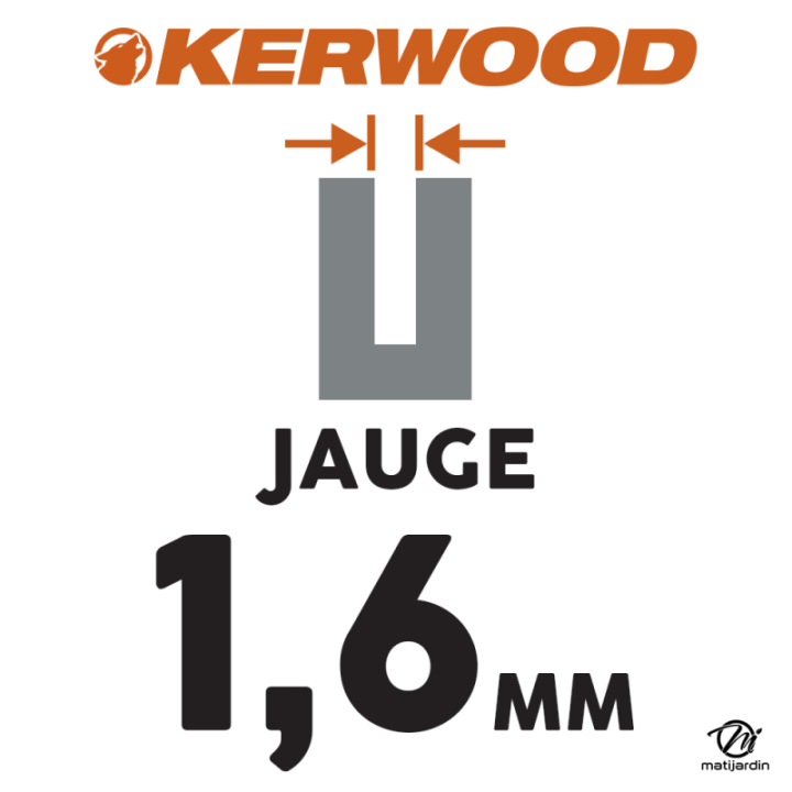 Guide tronçonneuse Kerwood 45 cm .325" 1,6 mm. 68 maillons. 18C4KSWD