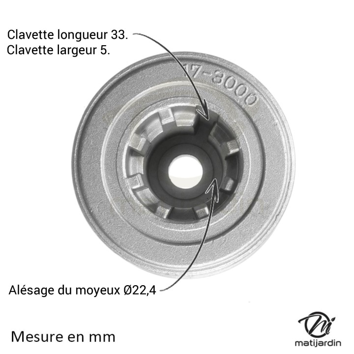 Support de lame, moyeu pour tondeuse Castelgarden N° 22465611/0