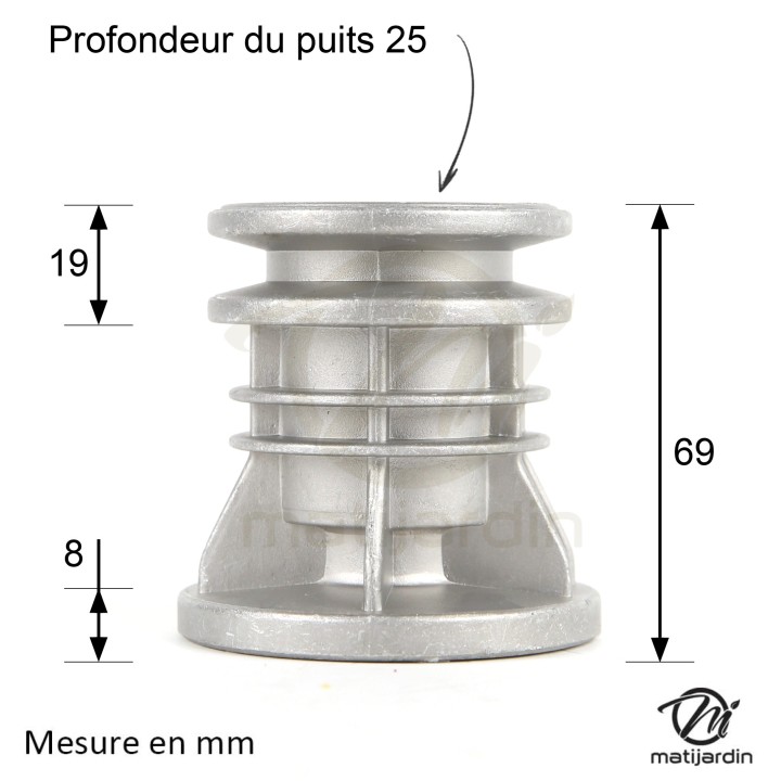 Support de lame, moyeu pour tondeuse Castelgarden N° 22465611/0