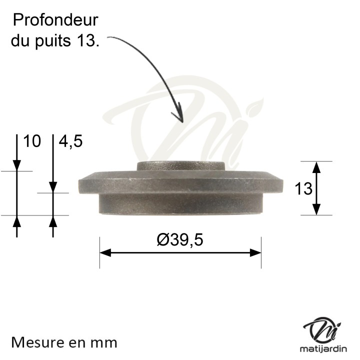 Support de lame, moyeu pour tondeuse Murray N° 690411