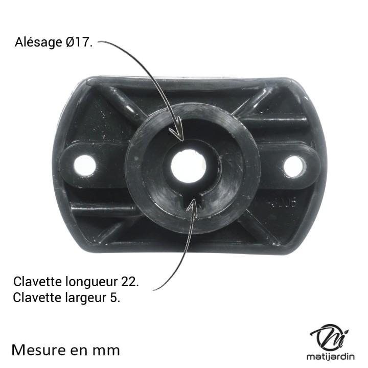 Support de lame, moyeu pour tondeuse Castelgarden N° 22463187