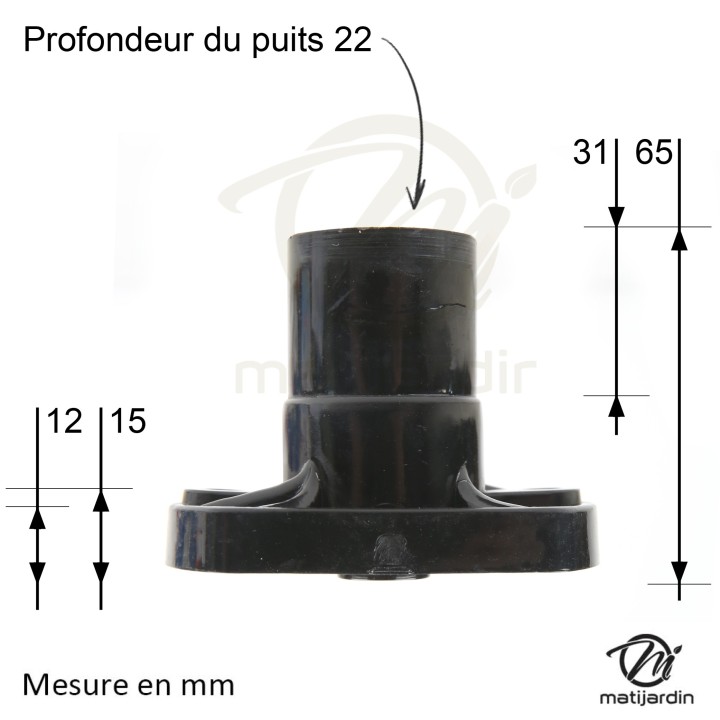 Support de lame, moyeu pour tondeuse Castelgarden N° 22463187