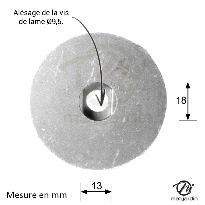 Support de lame, moyeu pour tondeuse Castelgarden N° 22463016/0