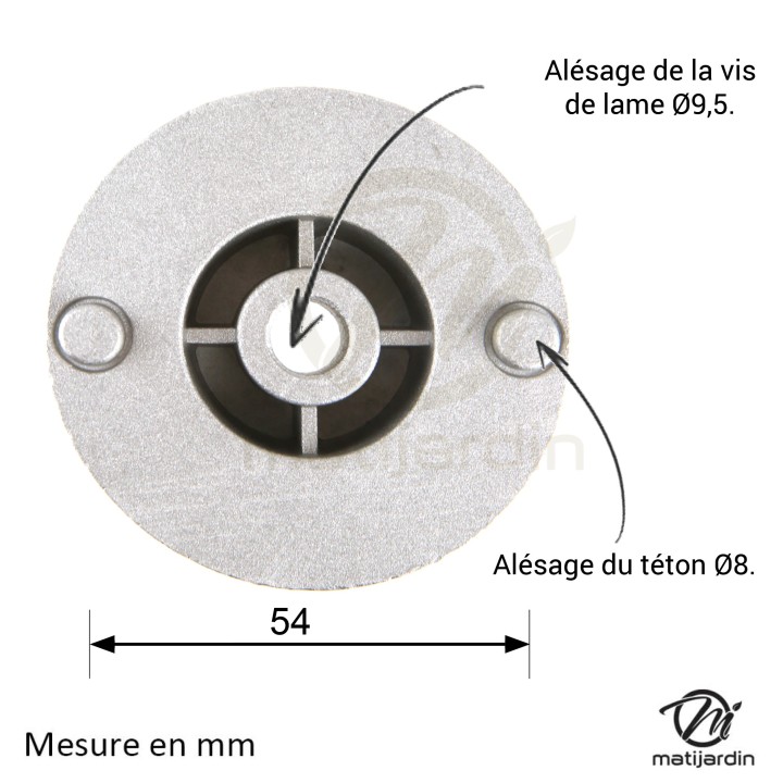 Support de lame, moyeu pour tondeuse Stiga N° 1267701