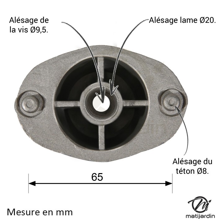 Support lame pour Efco, MTD, OléoMac 748-0293, 753-0343B, 703 90 652