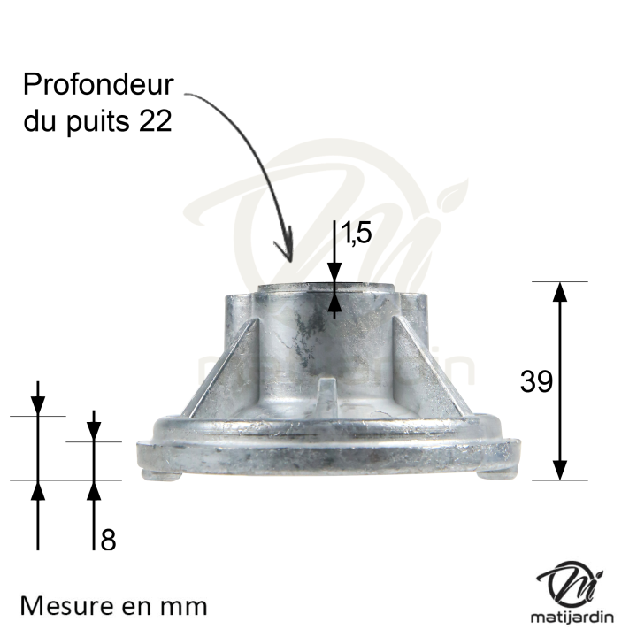 Support de lame, moyeu pour tondeuse Husqvarna, Partner N° 515131064, 515131064, 5310050-29