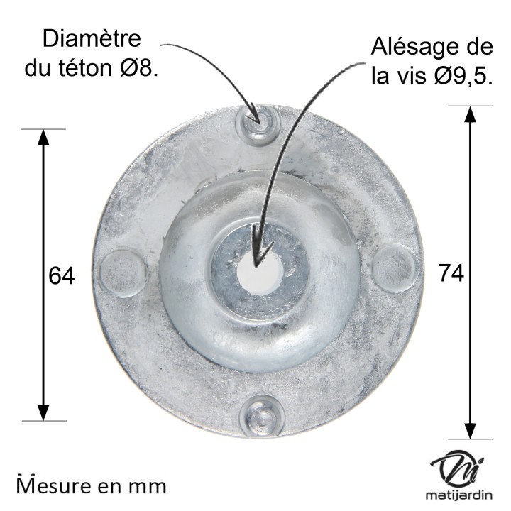 Support de lame, moyeu pour tondeuse Husqvarna, Partner N° 515131064, 515131064, 5310050-29