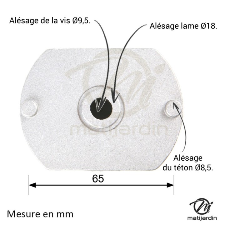 Support de lame, moyeu pour tondeuse Castelgarden N° 89000001/0, 22463020/0