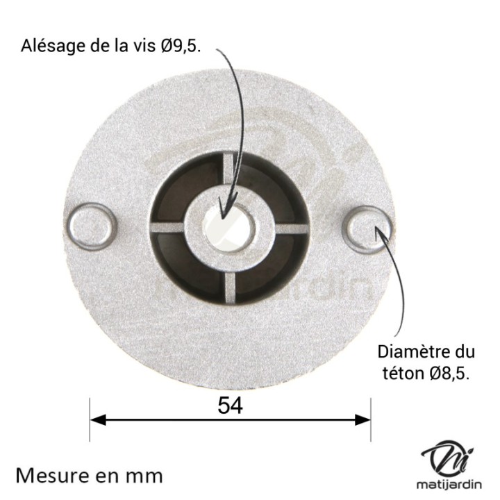 Support de lame, moyeu pour tondeuse Stiga N° 1111-1408-01