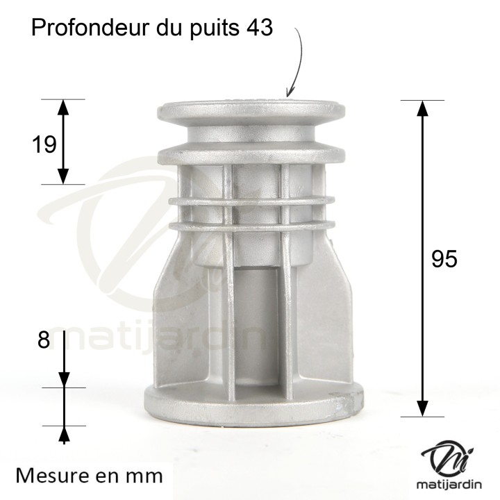 Support de lame, moyeu pour tondeuse Castelgarden N° 22465609/0, 22465575/0