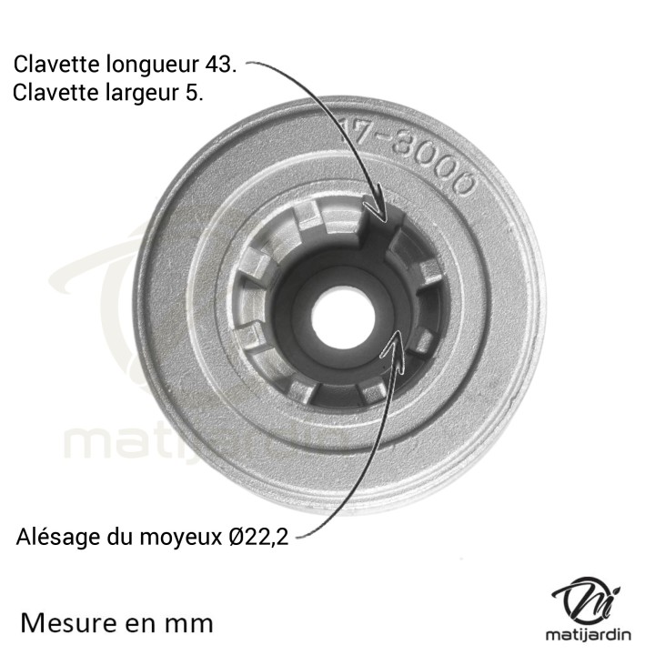 Support de lame, moyeu pour tondeuse Castelgarden N° 22465609/0, 22465575/0