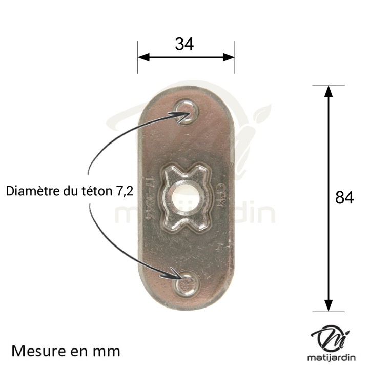 Support de lame, moyeu pour tondeuse MTD N° 748-0377C, 748-0377E