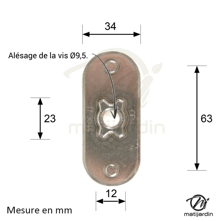 Support de lame, moyeu pour tondeuse MTD N° 748-0377C, 748-0377E