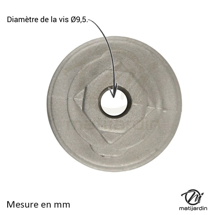 Support de lame, moyeu pour tondeuse Castelgarden N° 22465605/0