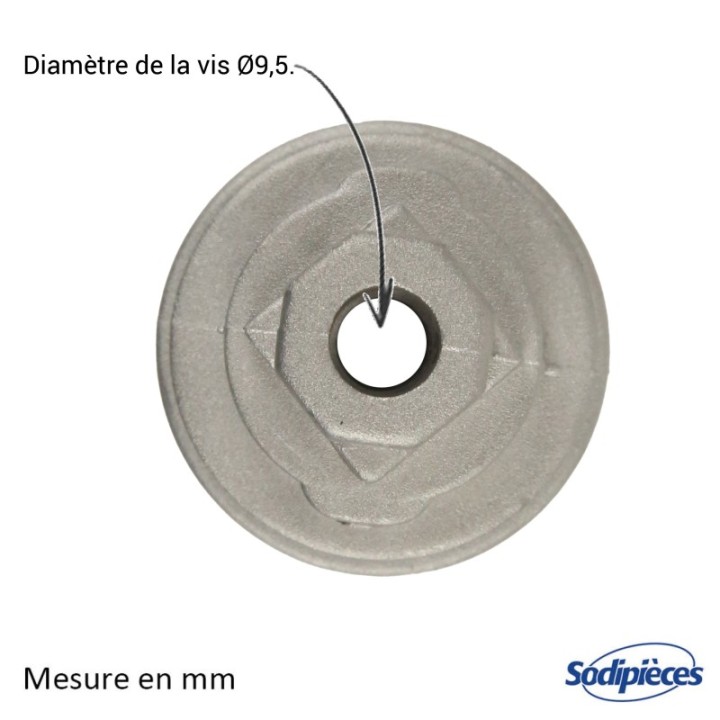 Support de lame, moyeu pour tondeuse Castelgarden N° 22465606/0