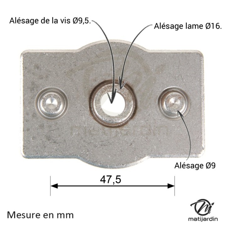 Support de lame, moyeu pour tondeuse AYP N° 850977
