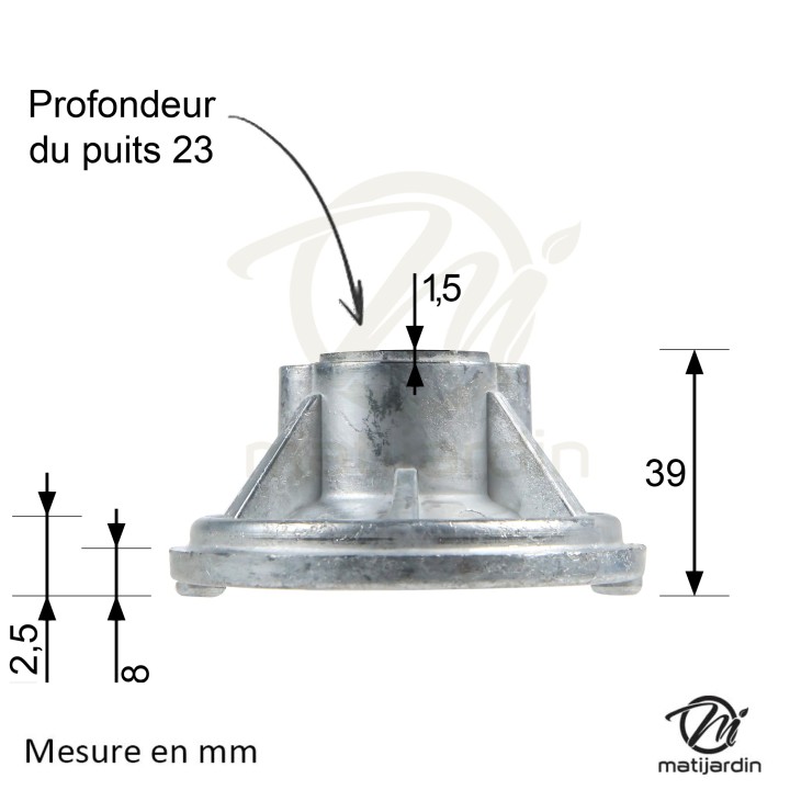 Support de lame, moyeu pour tondeuse Husqvarna, Partner. N° 531020654, 516842000, 516842000, 531020654