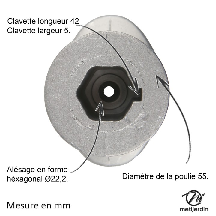 Support de lame, moyeu pour tondeuse Efco N° 66030256